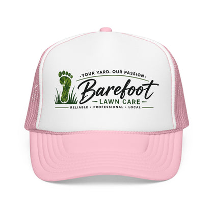 Hats - Barefoot Lawn Care - Custom Screen Printed Trucker Cap from SHIRT MONSTERS (Formally Crypto Zoo Tees)