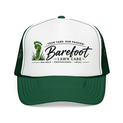 Hats - Barefoot Lawn Care - Custom Screen Printed Trucker Cap from SHIRT MONSTERS (Formally Crypto Zoo Tees)