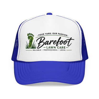 Hats - Barefoot Lawn Care - Custom Screen Printed Trucker Cap from SHIRT MONSTERS (Formally Crypto Zoo Tees)