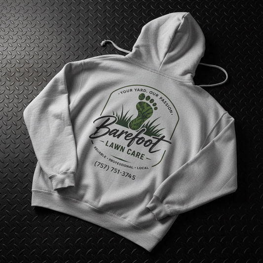 Hoodie - Barefoot Lawn Care - Custom Single Sided Pullover Hoodie from SHIRT MONSTERS (Formally Crypto Zoo Tees)