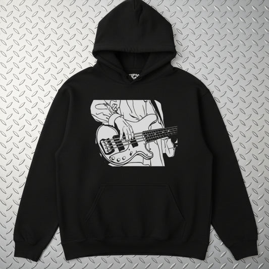Hoodie - Bass Player 1 - Sided Hoodie - Cozy Unisex Hoodie for Music Lovers from Crypto Zoo Tees