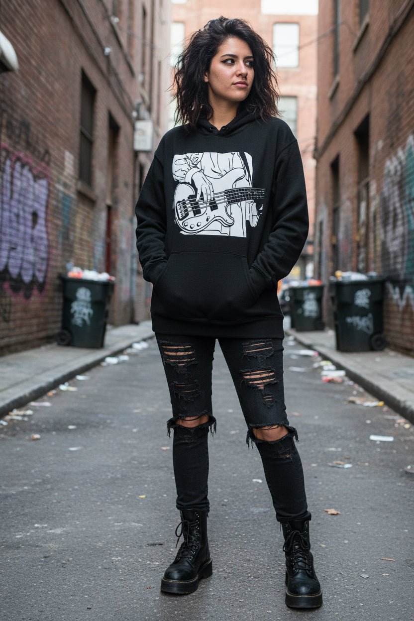 Hoodie - Bass Player Hoodie | Unisex Pullover Hoodie - Gildan | Music from SHIRT MONSTERS