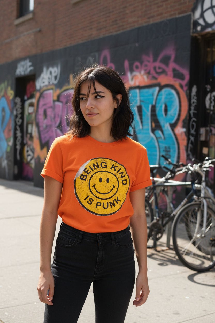 T-Shirt - Being Kind Is Punk Shirt | Funny, Punk | Light Fitted - Unisex Bella+Canvas 3001 from SHIRT MONSTERS
