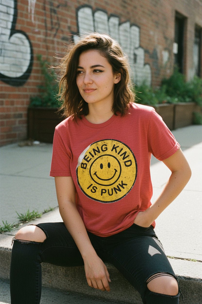 T-Shirt - Being Kind Is Punk Shirt | Funny, Punk | Light Fitted - Unisex Bella+Canvas 3001 from SHIRT MONSTERS