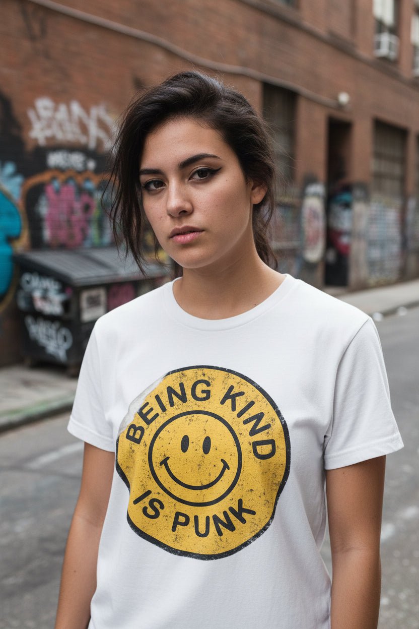 T-Shirt - Being Kind Is Punk Shirt | Funny, Punk | Light Fitted - Unisex Bella+Canvas 3001 from SHIRT MONSTERS