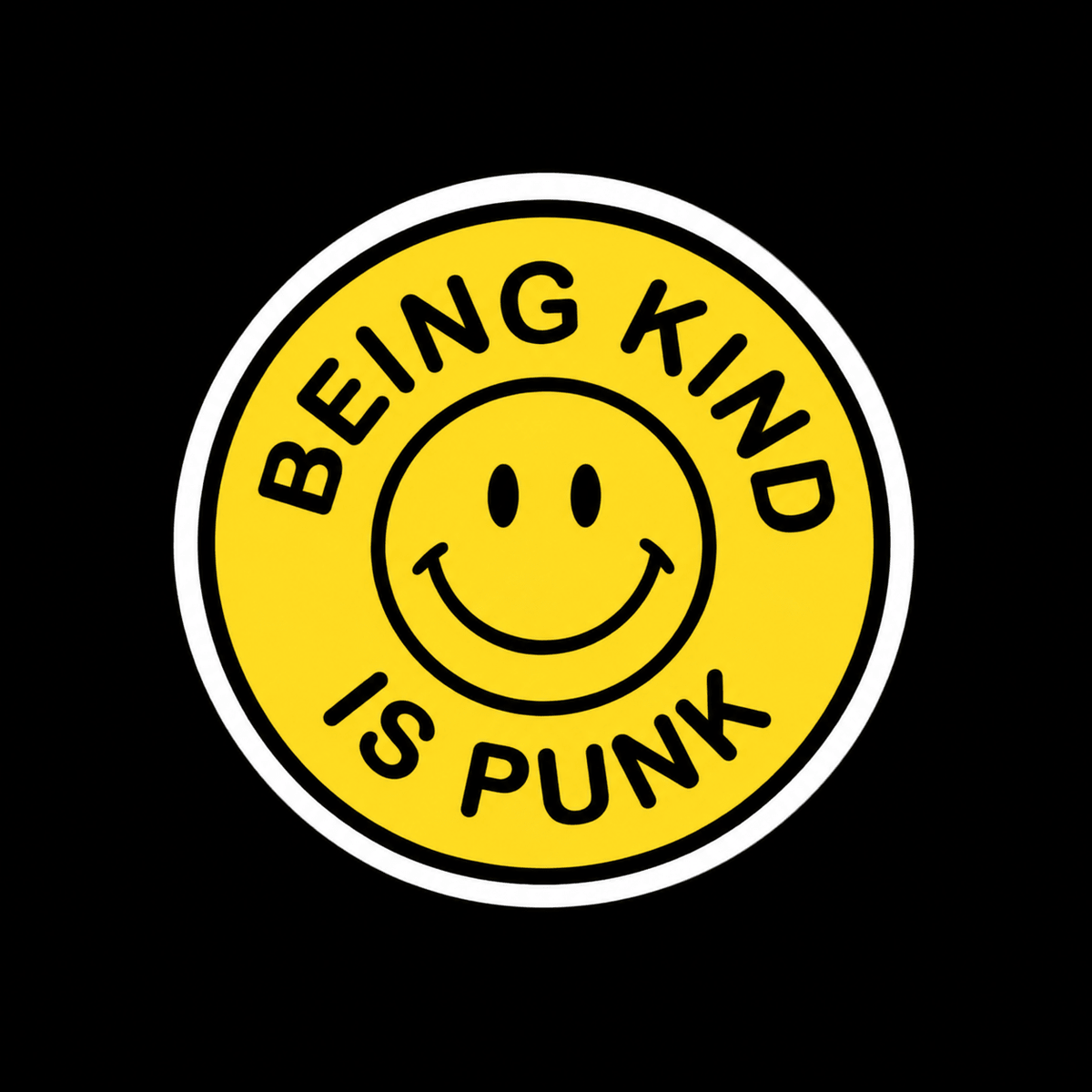 Paper products - Being Kind Is Punk Sticker | Funny | Retro & Vintage | Punk from SHIRT MONSTERS