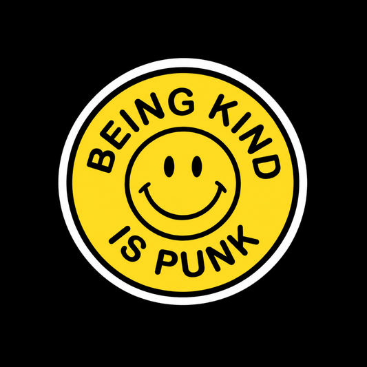 Paper products - Being Kind Is Punk Sticker | Funny | Retro & Vintage | Punk from SHIRT MONSTERS