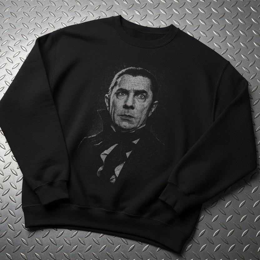 T-Shirt - Bela Lugosi Sweatshirt | Horror, Halloween | Unisex Crewneck Sweatshirt - Gildan 18000 from Crypto Zoo Tees
