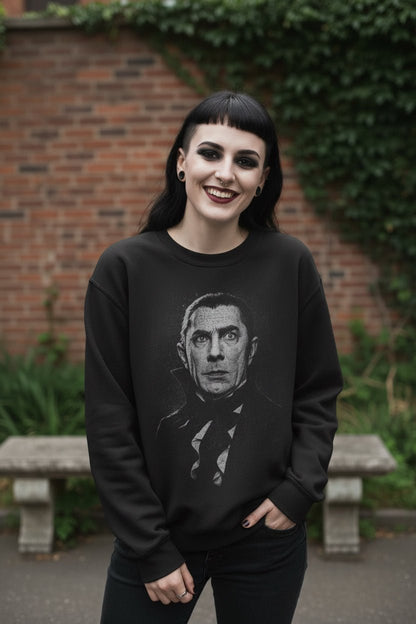 T-Shirt - Bela Lugosi Sweatshirt | Horror, Halloween | Unisex Crewneck Sweatshirt - Gildan 18000 from Crypto Zoo Tees