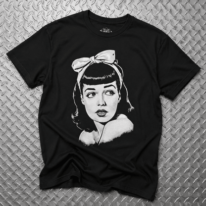 T-Shirt - Bettie Page Shirt | Unisex Heavy Cotton | Rockabilly, Goth/Gothic from SHIRT MONSTERS (Formally Crypto Zoo Tees)
