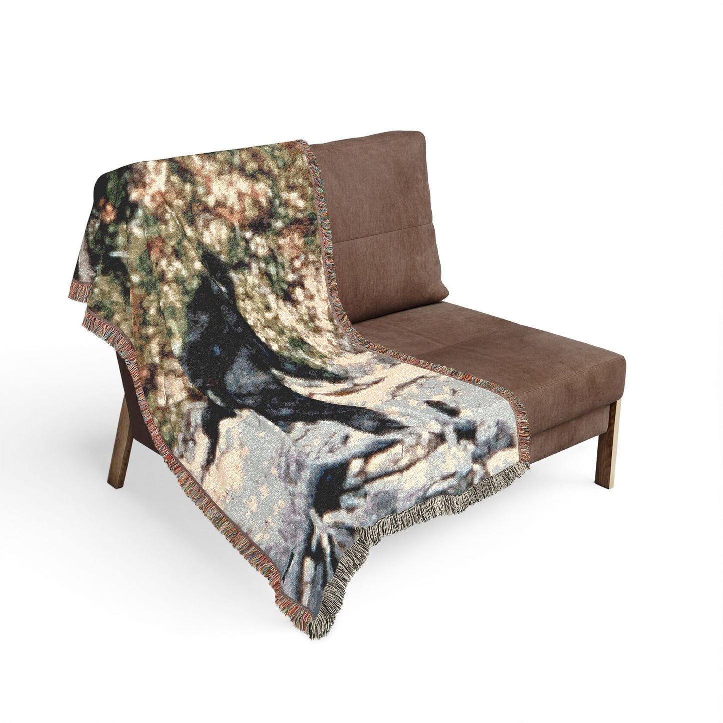 Home Decor - Bigfoot Blanket | Patterson Gimlin Photo | Woven Cotton Throw | Bigfoot, Cryptids from Crypto Zoo Tees