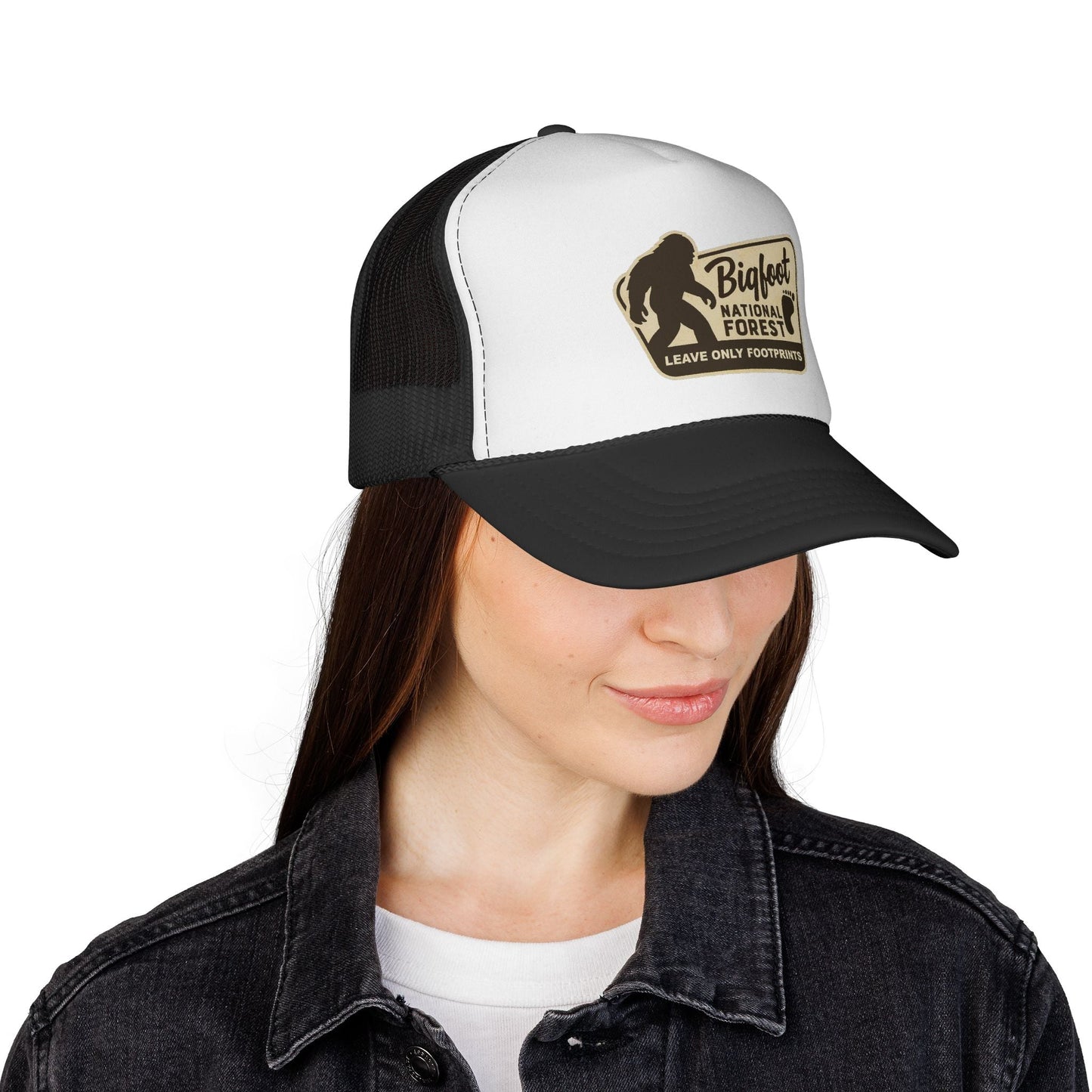 Hats - Bigfoot National Forest Hat | Foam Trucker | Cryptids | Retro & Vintage from Crypto Zoo Tees