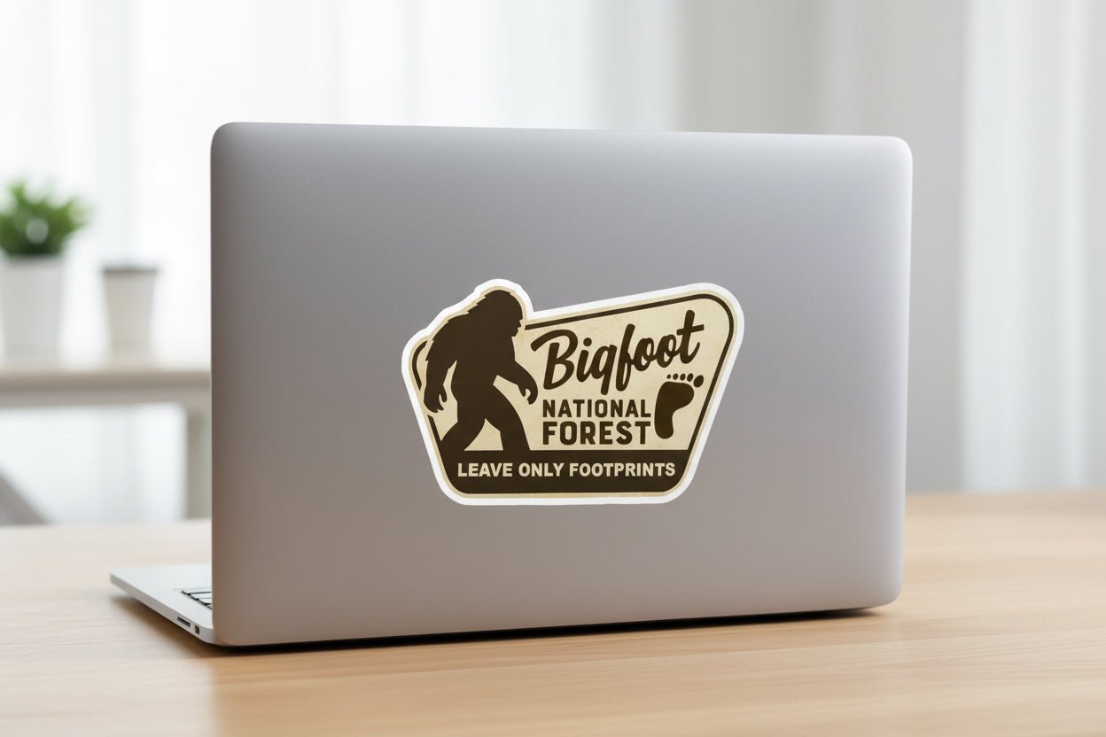 Paper products - Bigfoot National Forest Sticker | Cryptids, Hiking | Sticker, Laptop Decal from Crypto Zoo Tees