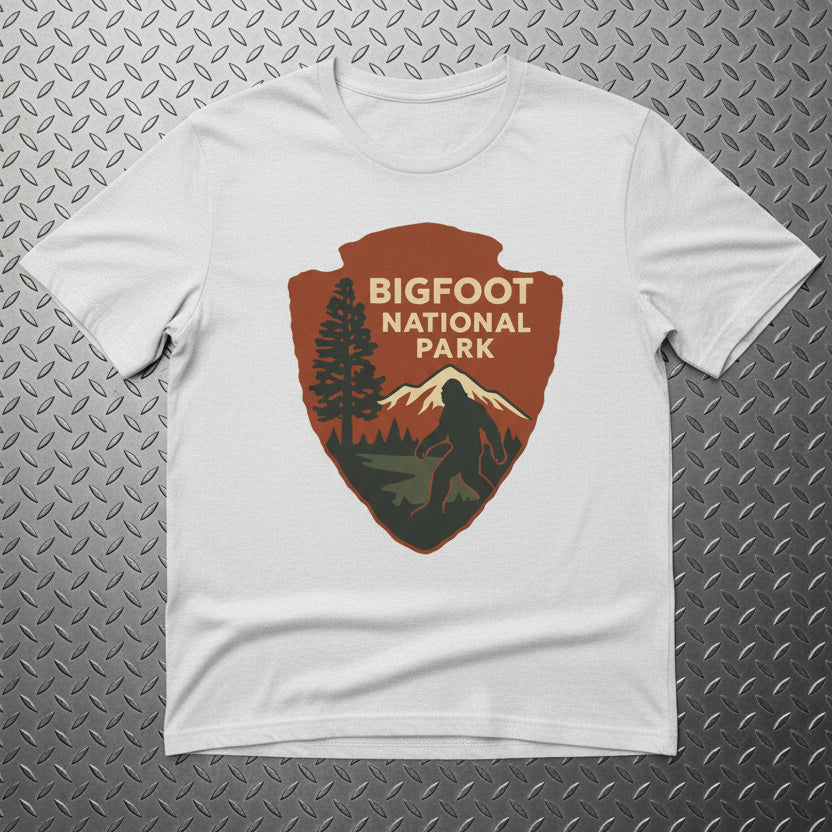 T-Shirt - Bigfoot National Park Shirt | Bigfoot, Cryptids | Light Fitted - Unisex Bella+Canvas 3001 from SHIRT MONSTERS