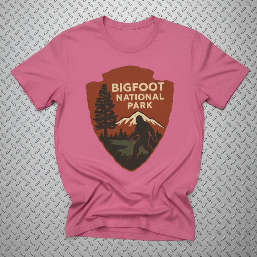 T-Shirt - Bigfoot National Park Shirt | Bigfoot, Cryptids | Light Fitted - Unisex Bella+Canvas 3001 from SHIRT MONSTERS