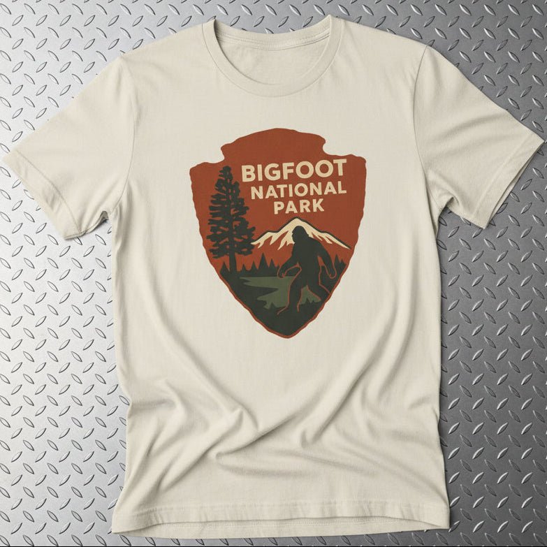 T-Shirt - Bigfoot National Park Shirt | Bigfoot, Cryptids | Light Fitted - Unisex Bella+Canvas 3001 from SHIRT MONSTERS