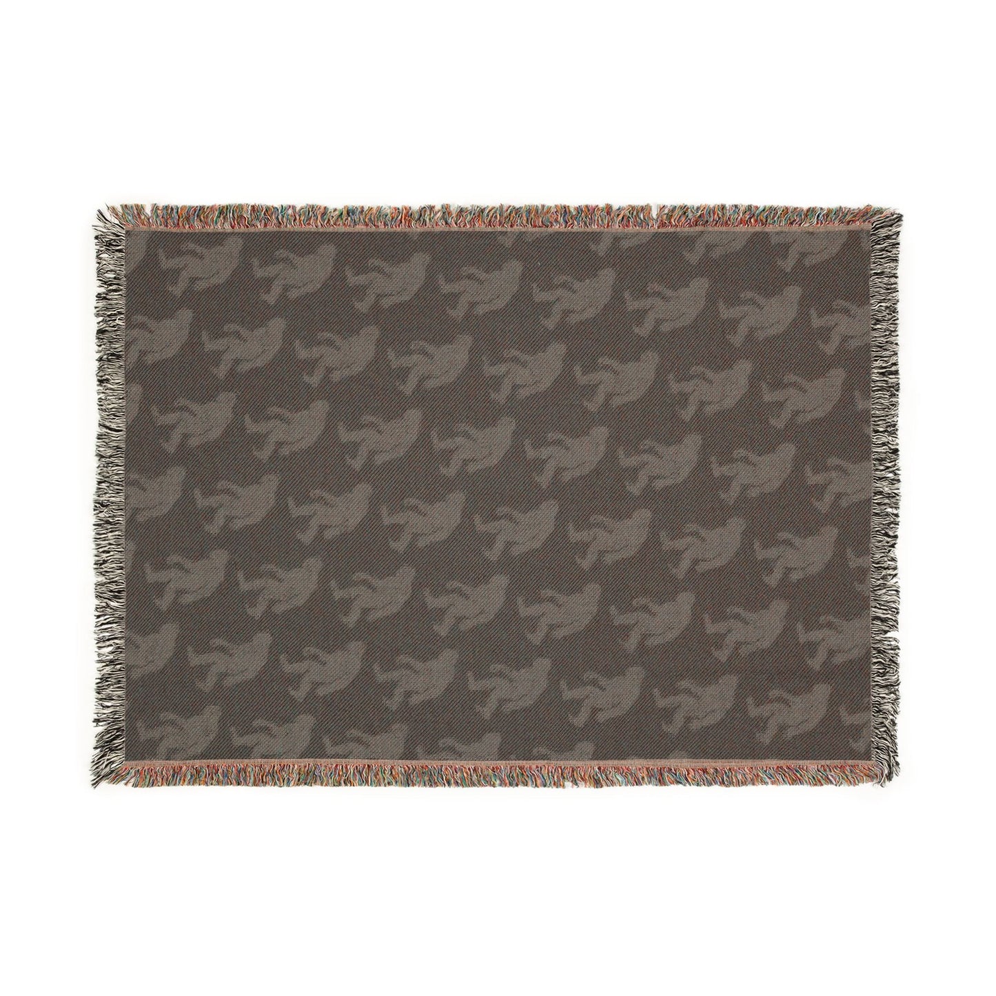 Home Decor - Bigfoot Pattern Blanket | Woven Throw | Bigfoot, Cryptids from Crypto Zoo Tees