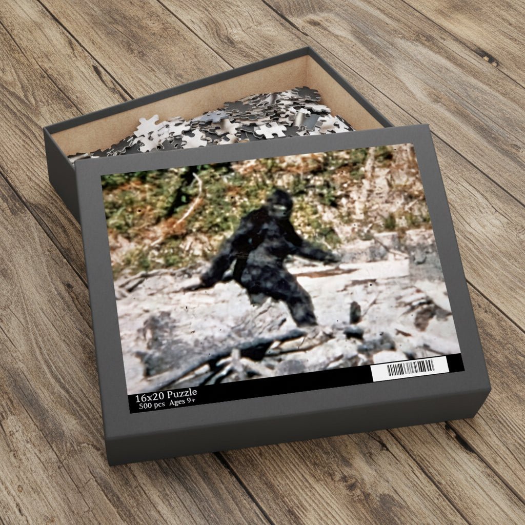 Puzzle - Bigfoot Puzzle | Patterson Gimlin, Cryptids | Retro & Vintage Gift from Crypto Zoo Tees