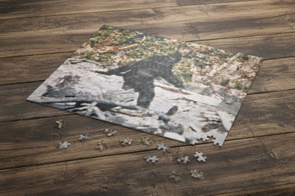 Puzzle - Bigfoot Puzzle | Patterson Gimlin, Cryptids | Retro & Vintage Gift from Crypto Zoo Tees