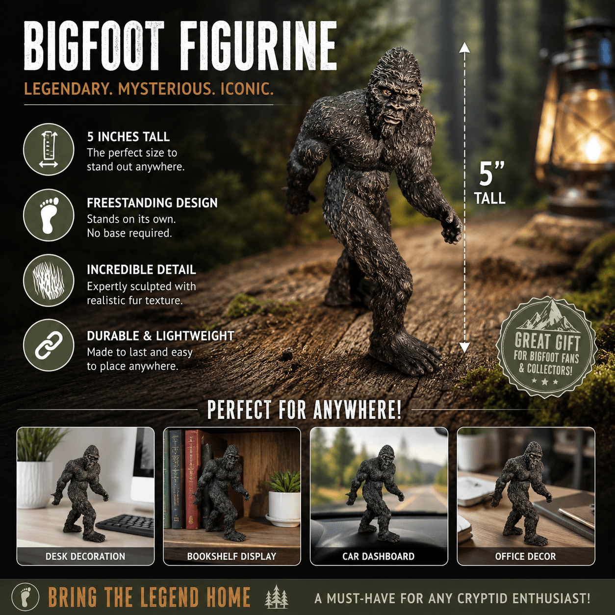 - Bigfoot Sasquatch Yeti Figurine Decor | Bigfoot, Cryptids | Toy from SHIRT MONSTERS