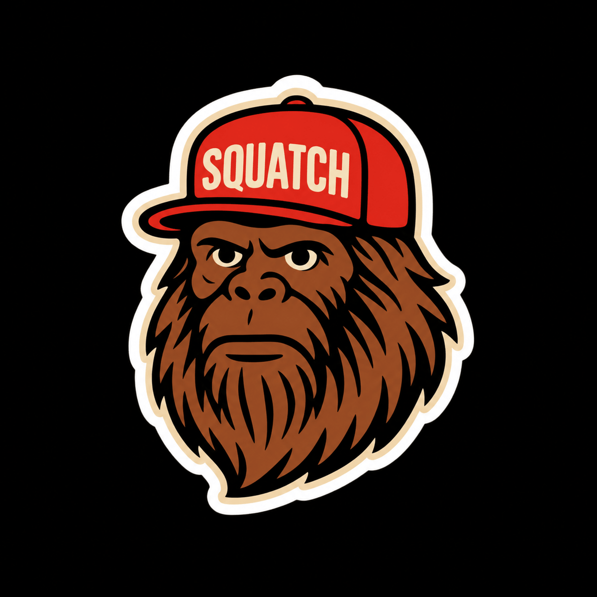 Paper products - Bigfoot Squatch Sticker | Cryptids | Retro & Vintage from SHIRT MONSTERS