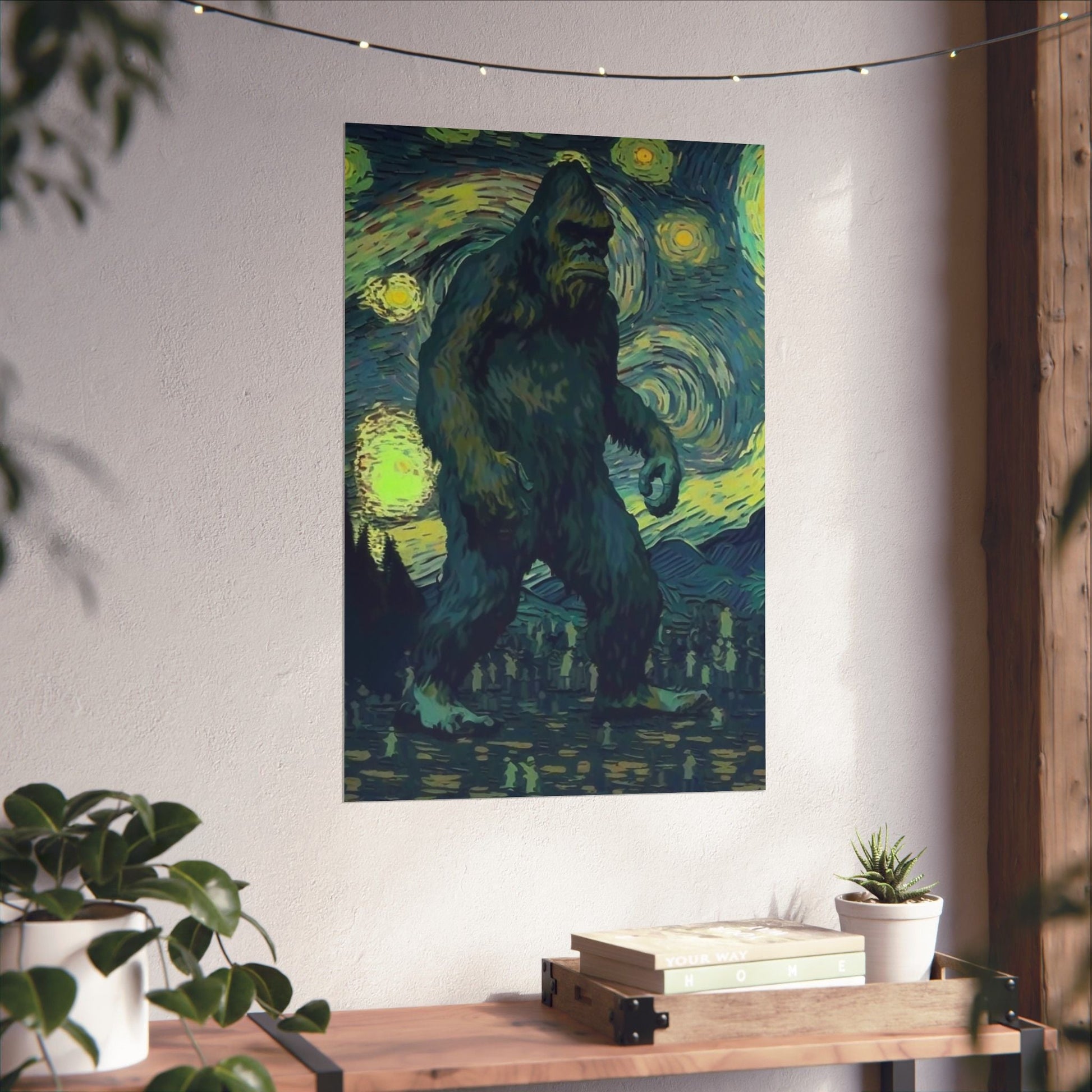 Poster - Bigfoot Starry Night Poster | Wall Art | Bigfoot, Art & Artists from Crypto Zoo Tees