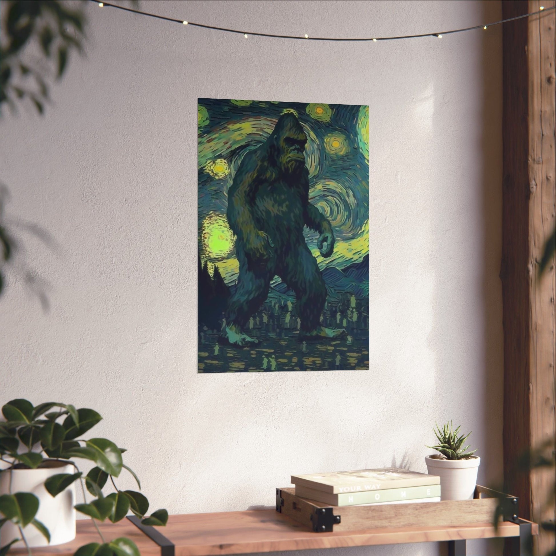 Poster - Bigfoot Starry Night Poster | Wall Art | Bigfoot, Art & Artists from Crypto Zoo Tees