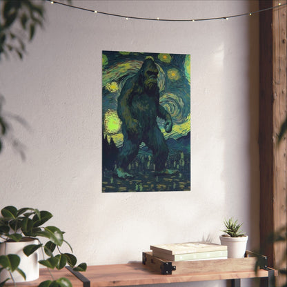 Poster - Bigfoot Starry Night Poster | Wall Art | Bigfoot, Art & Artists from Crypto Zoo Tees