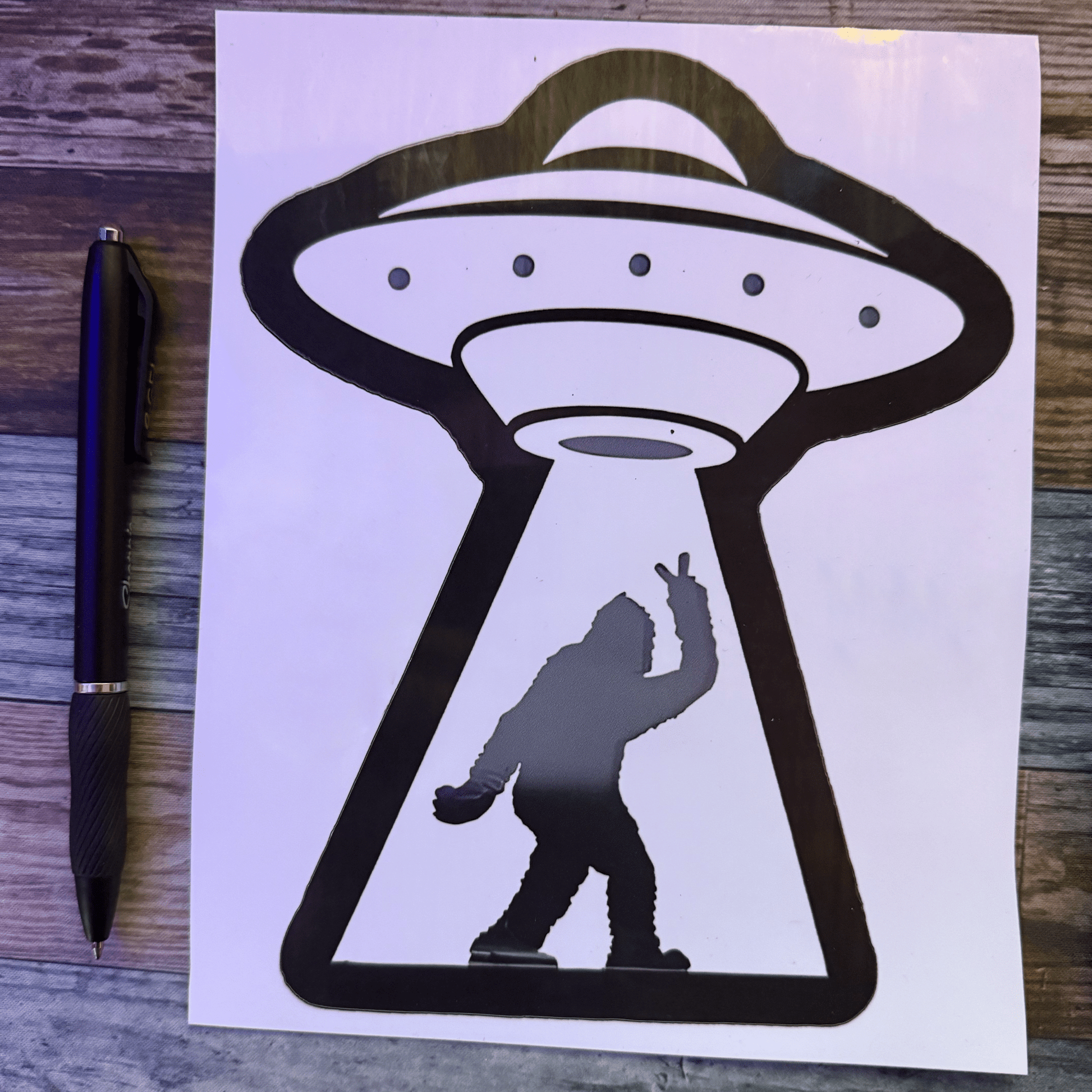 Sticker - Bigfoot UFO Sticker | Sticker/Vinyl Decal | Bigfoot, Alien & UFO from Crypto Zoo Tees