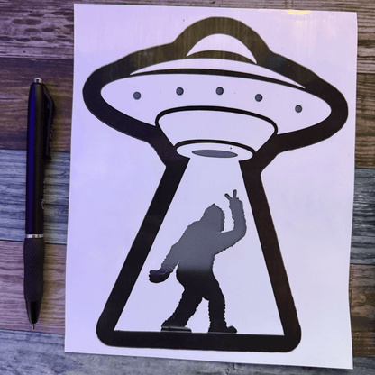Sticker - Bigfoot UFO Sticker | Sticker/Vinyl Decal | Bigfoot, Alien & UFO from Crypto Zoo Tees