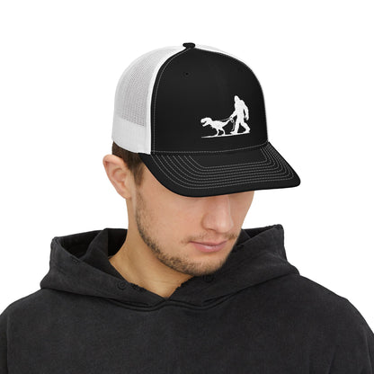 Hats - Bigfoot Walking Dinosaur Hat | Trucker Cap | Cryptids, Funny from Crypto Zoo Tees