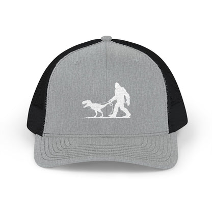 Hats - Bigfoot Walking Dinosaur Hat | Trucker Cap | Cryptids, Funny from Crypto Zoo Tees