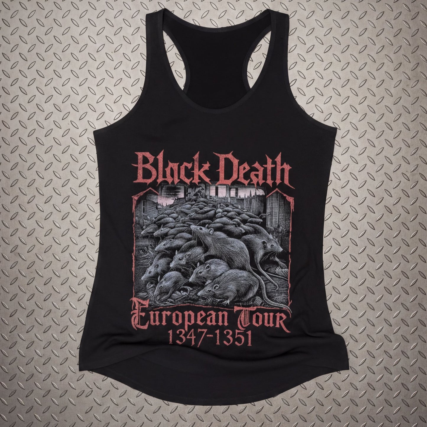 T-Shirt - Black Death Tour Shirt | Ladies Racerback Tank Top - Next Level 1533 | Horror | Metal from SHIRT MONSTERS