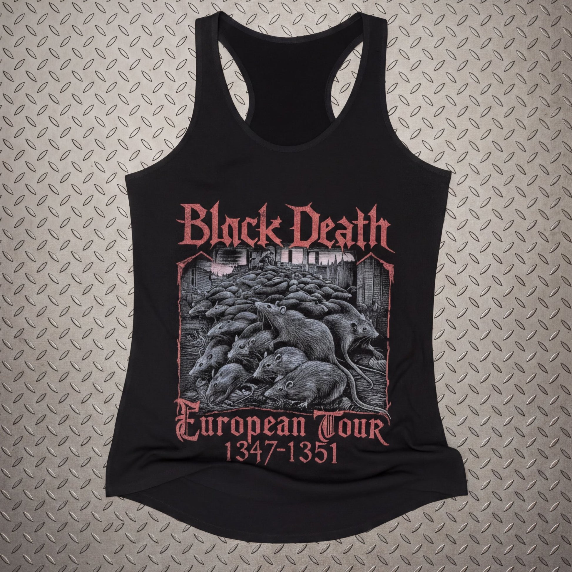 T-Shirt - Black Death Tour Shirt | Ladies Racerback Tank Top - Next Level 1533 | Horror | Metal from SHIRT MONSTERS