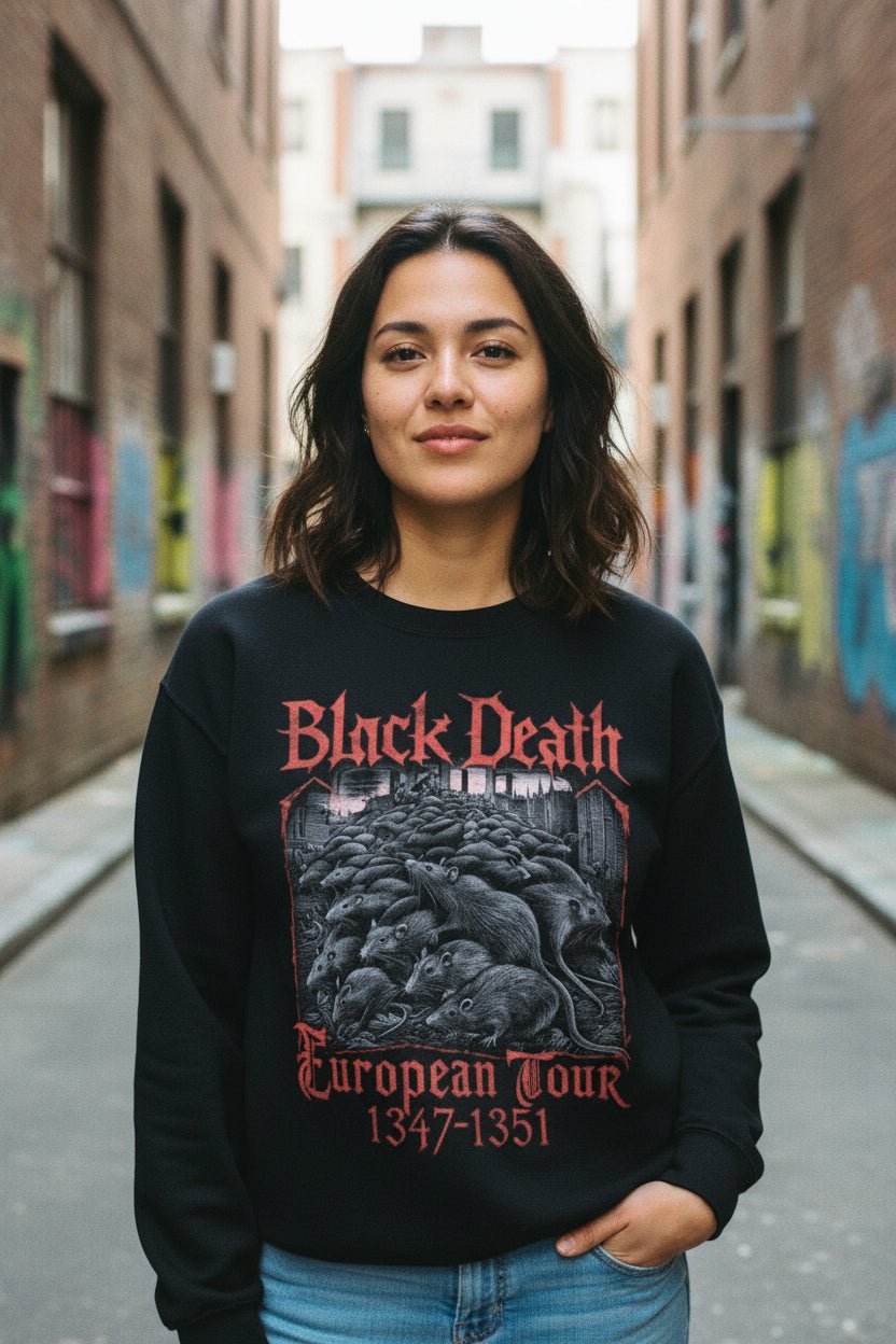 T-Shirt - Black Death Tour Shirt | Unisex Crewneck Sweatshirt - Gildan 18000 | Horror | Metal from SHIRT MONSTERS