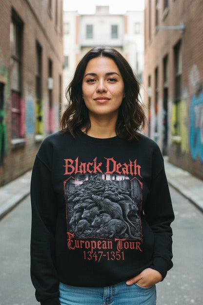 T-Shirt - Black Death Tour Shirt | Unisex Crewneck Sweatshirt - Gildan 18000 | Horror | Metal from SHIRT MONSTERS
