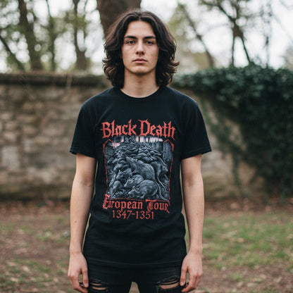 T-Shirt - Black Death Tour Shirt | Unisex Heavy Cotton - Gildan 5000 | Funny, Metal from Crypto Zoo Tees