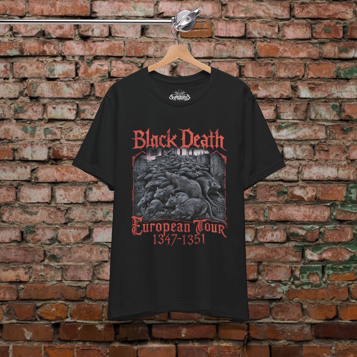 T-Shirt - Black Death Tour Shirt | Unisex Long Sleeve Tee - Gildan 2400 | Horror | Metal from SHIRT MONSTERS