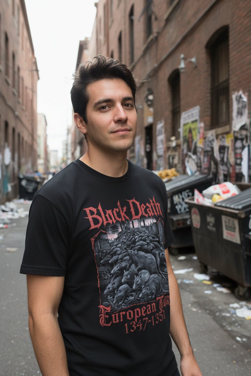 T-Shirt - Black Death Tour Shirt | Unisex Long Sleeve Tee - Gildan 2400 | Horror | Metal from SHIRT MONSTERS