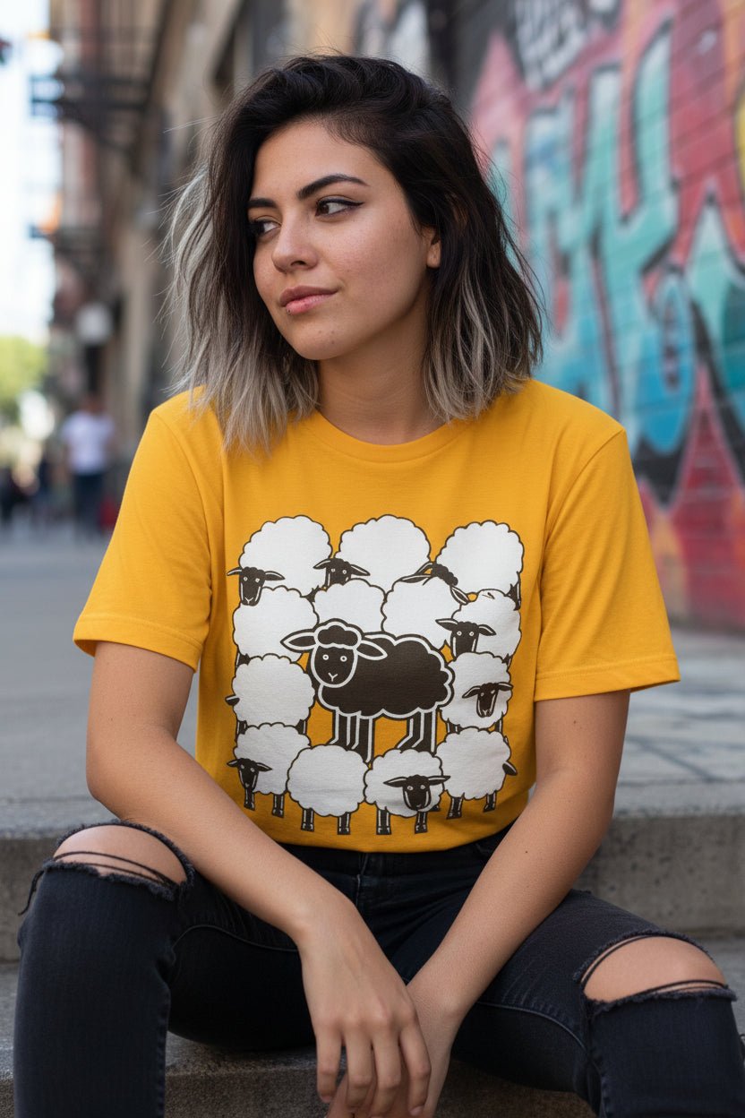T-Shirt - Black Sheep Shirt | Animals, Funny | Light Fitted - Unisex Bella+Canvas 3001 from SHIRT MONSTERS