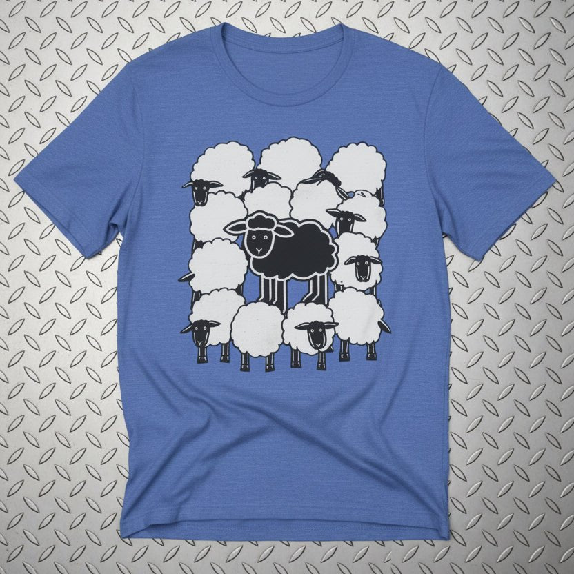 T-Shirt - Black Sheep Shirt | Animals, Funny | Light Fitted - Unisex Bella+Canvas 3001 from SHIRT MONSTERS