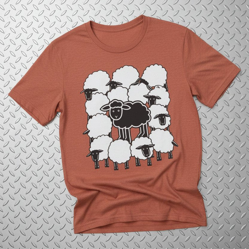 T-Shirt - Black Sheep Shirt | Animals, Funny | Light Fitted - Unisex Bella+Canvas 3001 from SHIRT MONSTERS