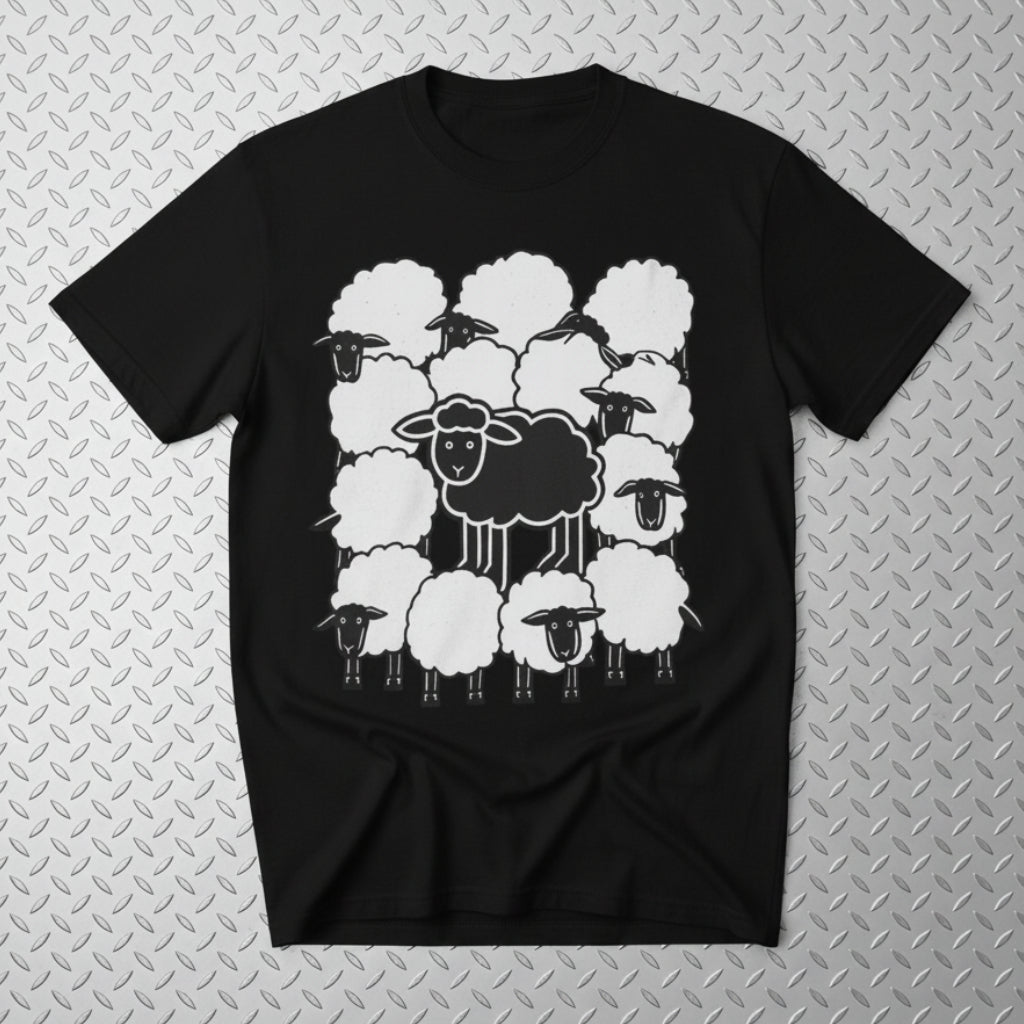 Hoodie - Black Sheep Shirt | Animals, Funny, Punk, Goth | Fitted Tee (Multiple Colors) from SHIRT MONSTERS