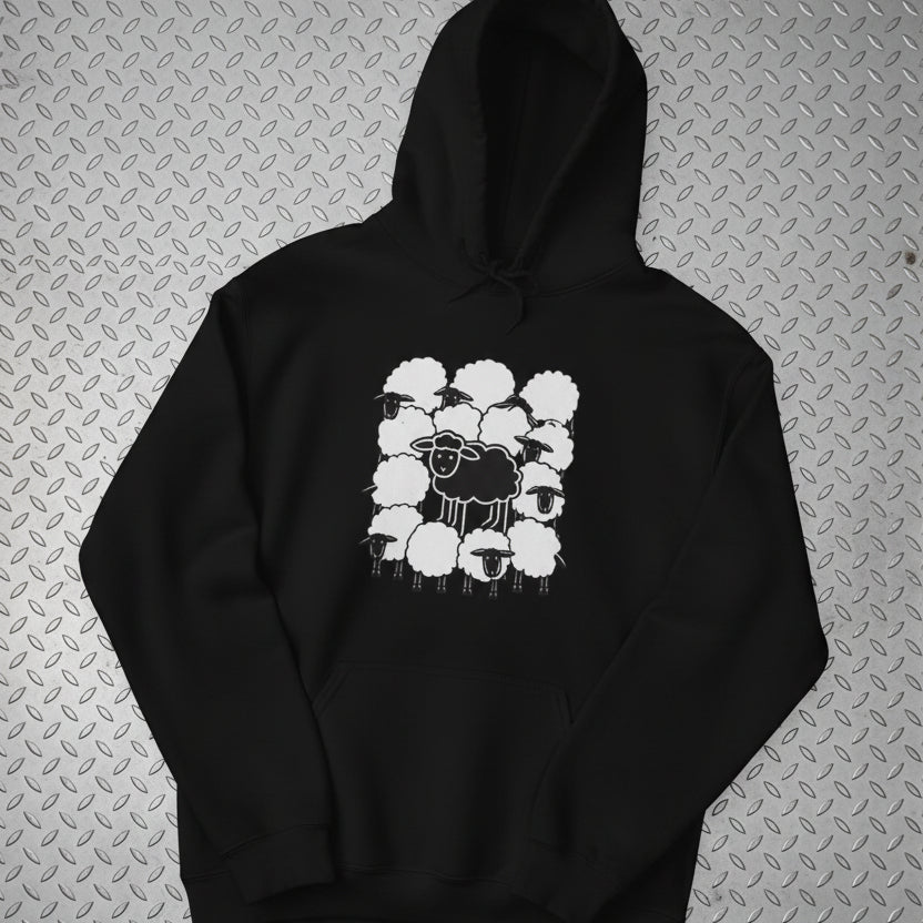 Hoodie - Black Sheep Shirt | Animals, Funny, Punk, Goth | Fitted Tee (Multiple Colors) from SHIRT MONSTERS