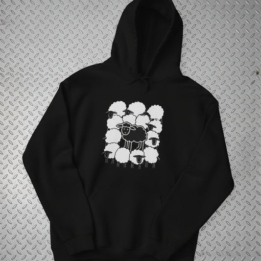 Hoodie - Black Sheep Shirt | Animals, Funny, Punk, Goth | Fitted Tee (Multiple Colors) from SHIRT MONSTERS