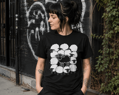 Hoodie - Black Sheep Shirt | Animals, Funny, Punk, Goth | Fitted Tee (Multiple Colors) from SHIRT MONSTERS