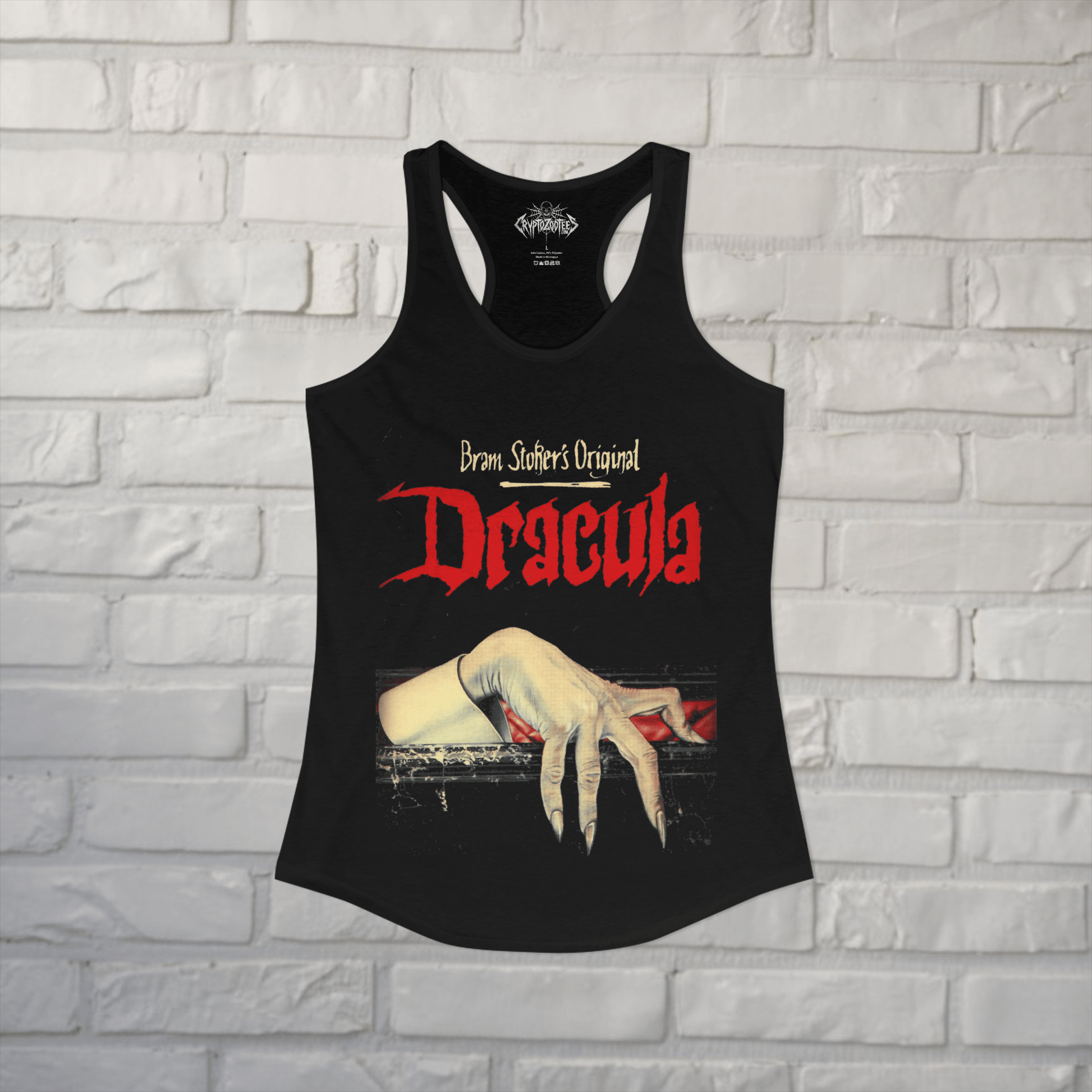 T-Shirt - Bram Stokers Dracula Tank | Horror, Books | Ladies Racerback Tank Top - Next Level 1533 from Crypto Zoo Tees