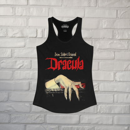 T-Shirt - Bram Stokers Dracula Tank | Horror, Books | Ladies Racerback Tank Top - Next Level 1533 from Crypto Zoo Tees