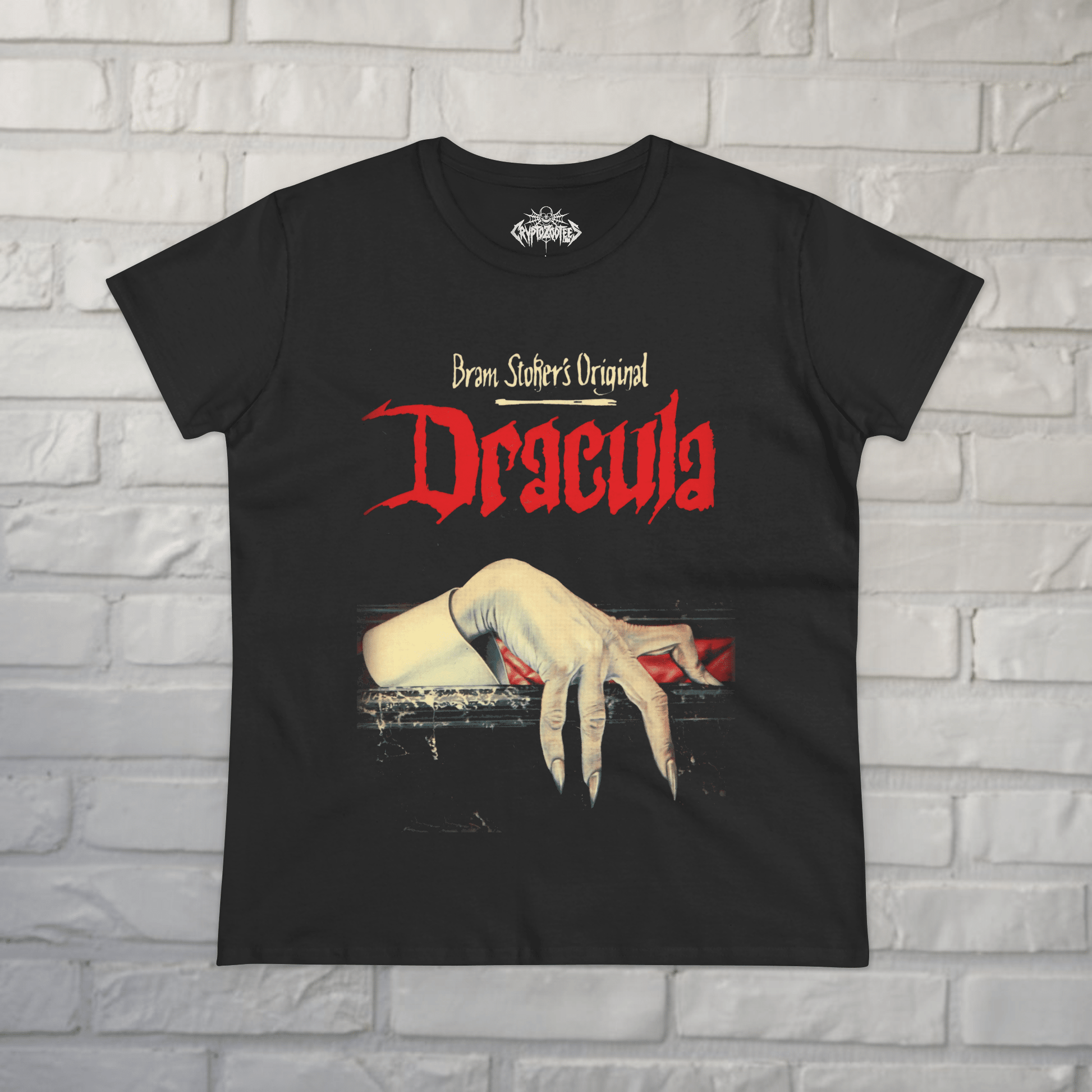 T-Shirt - Bram Stokers Dracula Tee | Horror, Books | Ladies Tee - Gildan 5000L from Crypto Zoo Tees