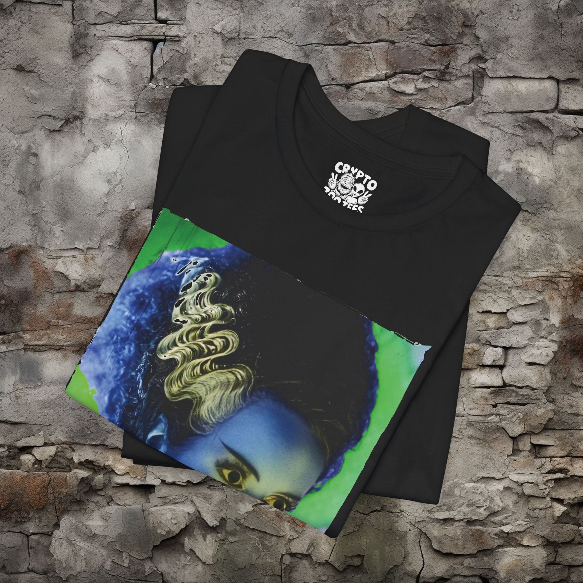T-Shirt - Bride of Frankenstein Pop - Art Tee | Unisex T-shirt | Horror, Gothic | Retro, Colorful from Crypto Zoo Tees